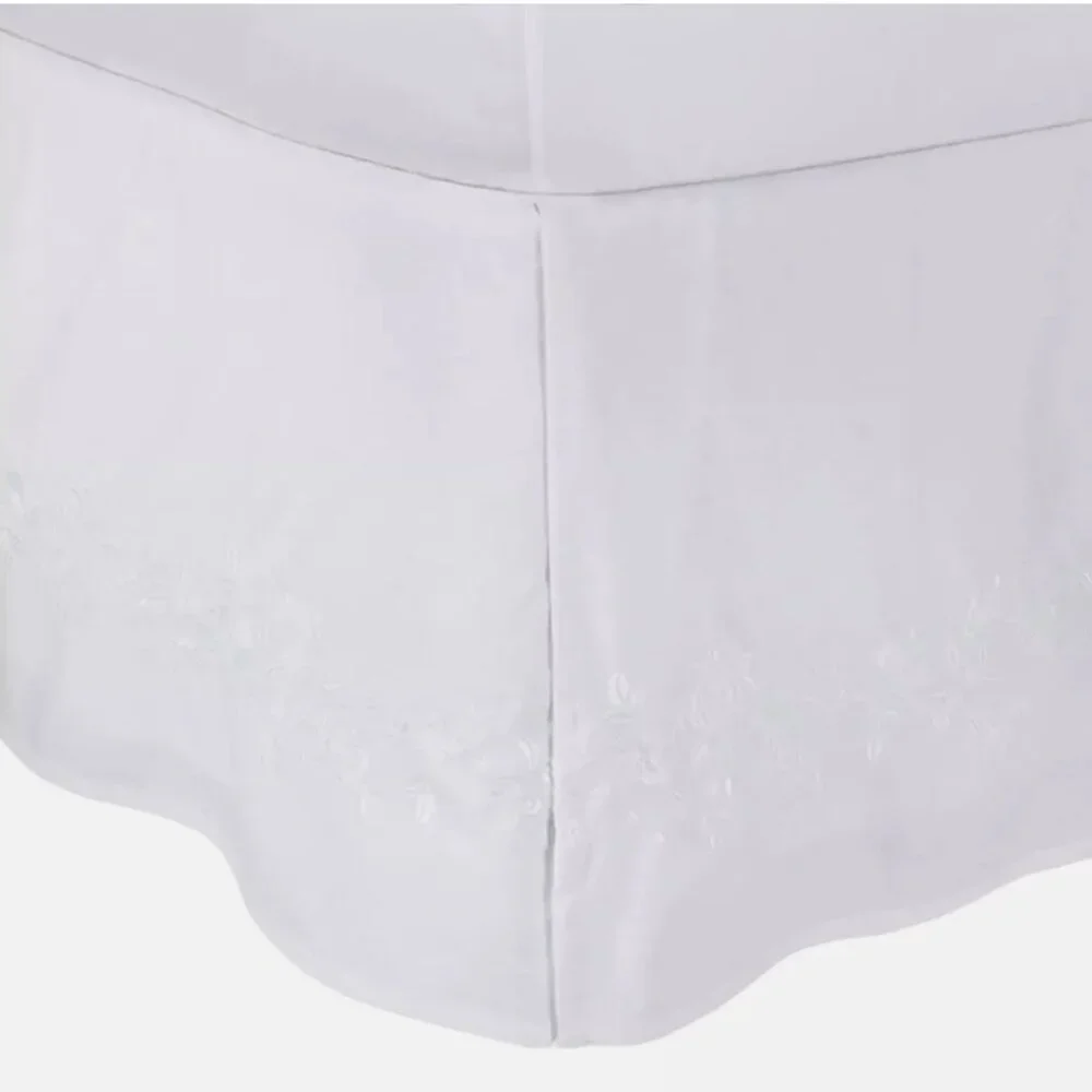 Simply Shabby Chic White Embroidered Bed Skirt 15
